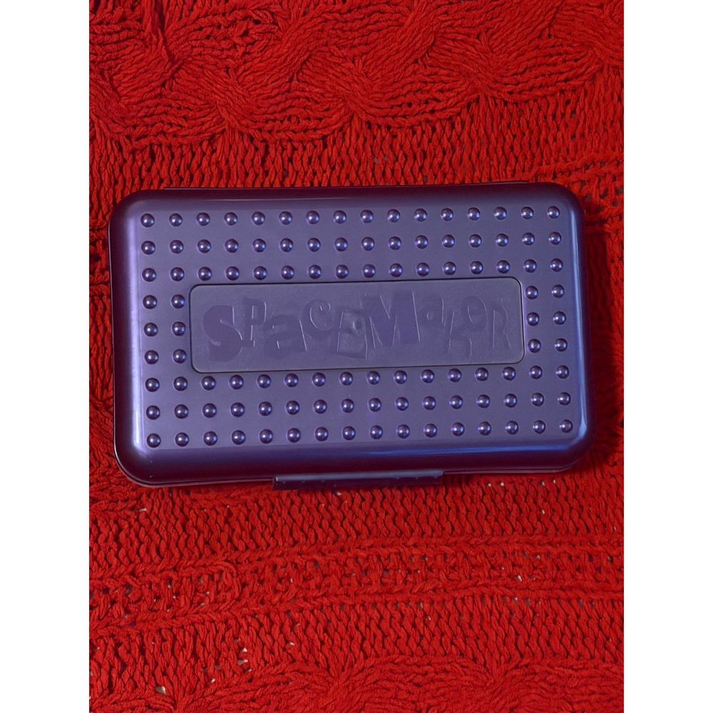 Vintage SpaceMaker Pencil Box Purple Metallic Textured Lid School Supply Case